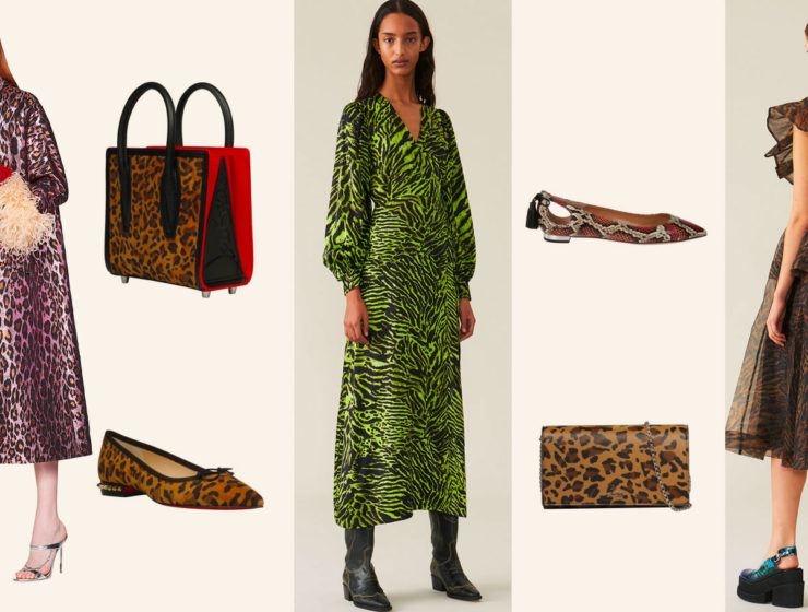 animal print dresses, slip ons, accessories