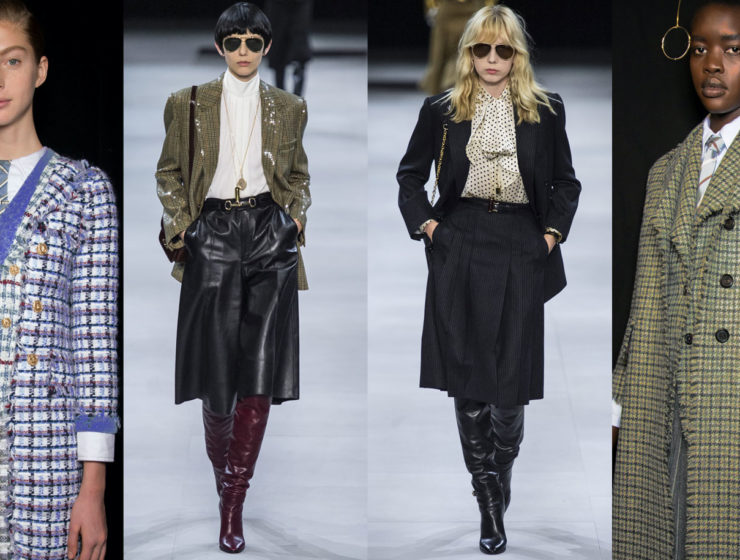 women’s preppy style blazer pleated skirt plaid