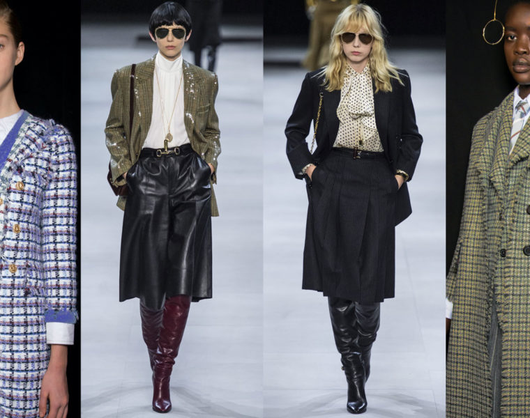 women’s preppy style blazer pleated skirt plaid