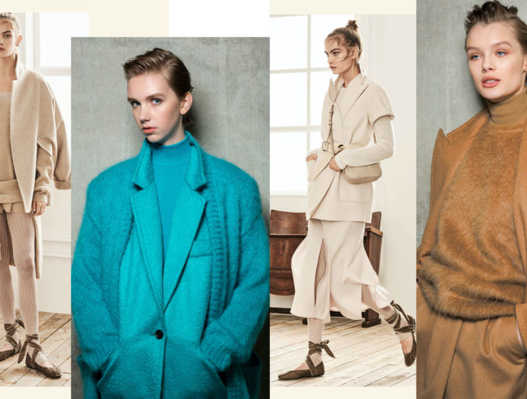 A Max Mara coat collage of model images