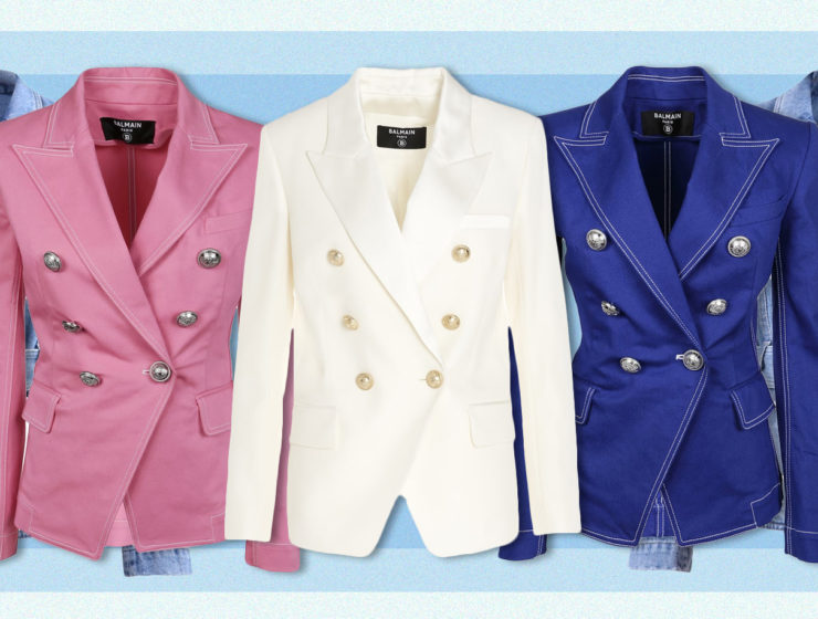 balmain blazer jacket double breast italist