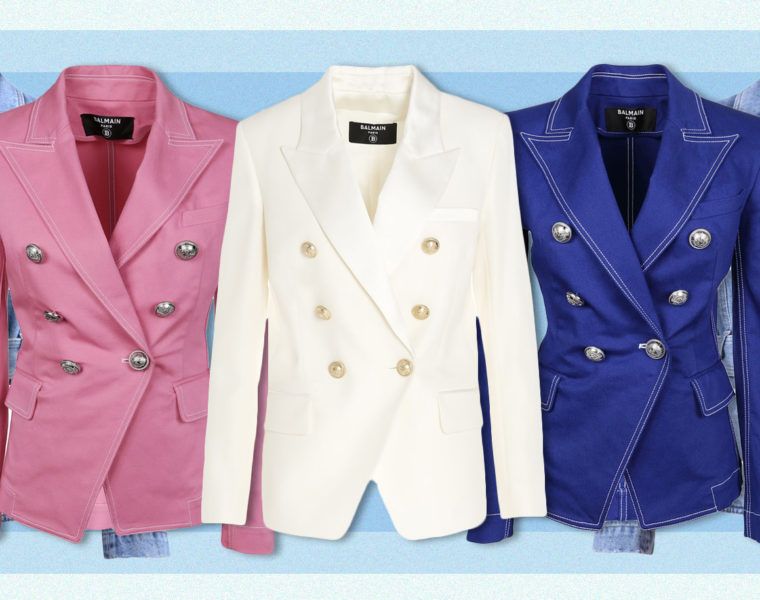 balmain blazer jacket double breast italist