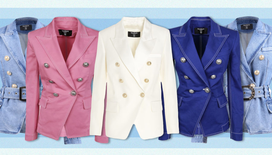balmain blazer jacket double breast italist
