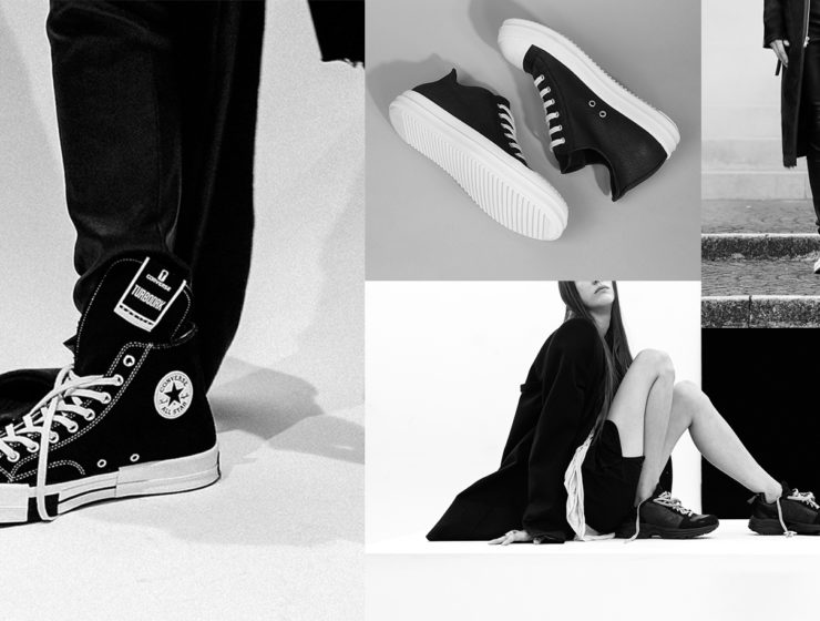 rick owens converse square toe sneakers