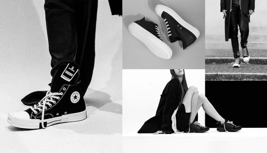rick owens converse square toe sneakers