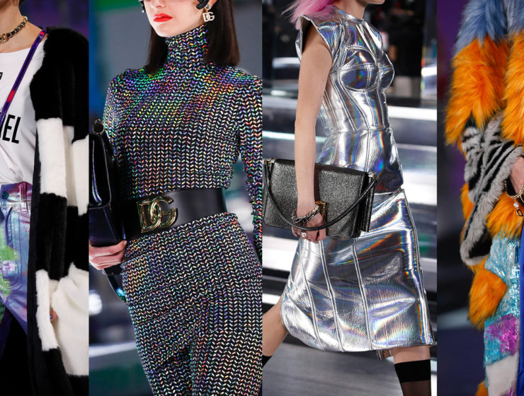 dolce and gabbana fall winter 2021 cyberpunk fashion glam rock runway presentation