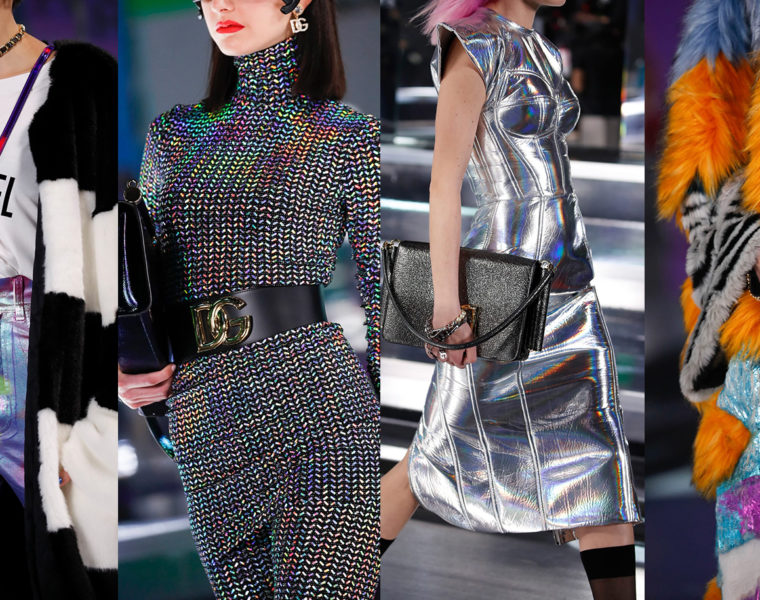 dolce and gabbana fall winter 2021 cyberpunk fashion glam rock runway presentation